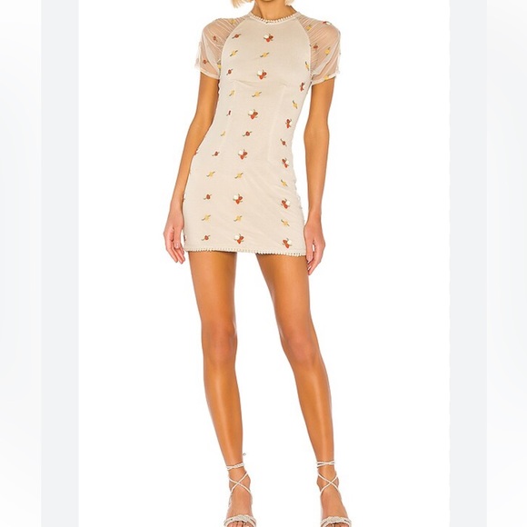 House of Harlow 1960 X Revolve Hilde Dress in Oatmeal Small Floral - Picture 4 of 5